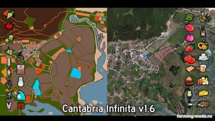 Мод Карта Cantabria Infinita v 1.9 для Farming Simulator 2017