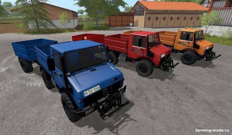 Мод MB Unimog 1600 + Trailer (Tanker seeders) v 3.2 для Farming Simulator 2017