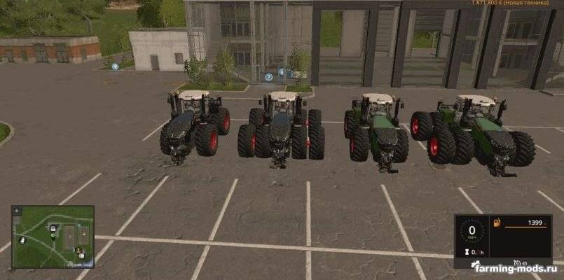 Мод Fendt Vario T FL pack black / green v 4.0 для Farming Simulator 2017