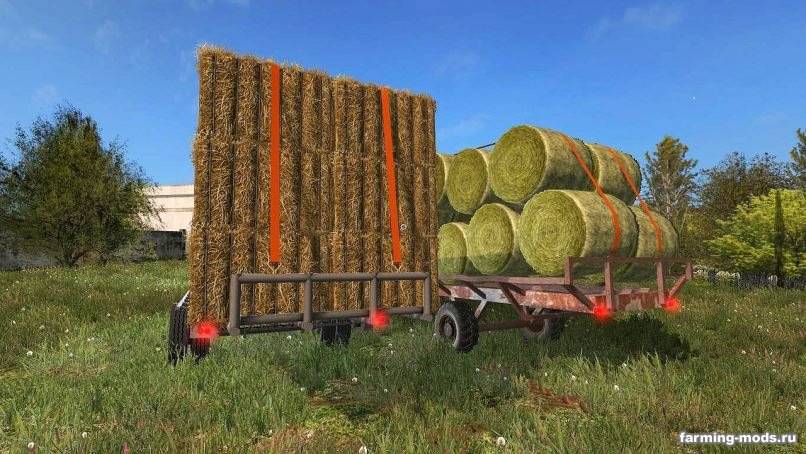 Мод Прицепы для перевозки тюков и поддонов v 1.1 для Farming Simulator 2017