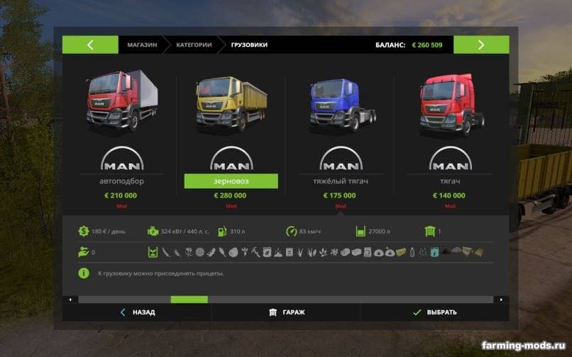 Мод Man TGS Зерновоз v 17.0 для Farming Simulator 2017