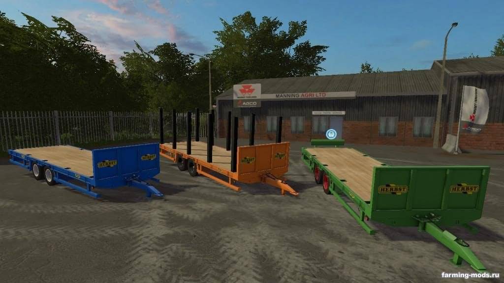 Мод Herbst 24FT Flat Bed Trailer v 1.0 для Farming Simulator 2017