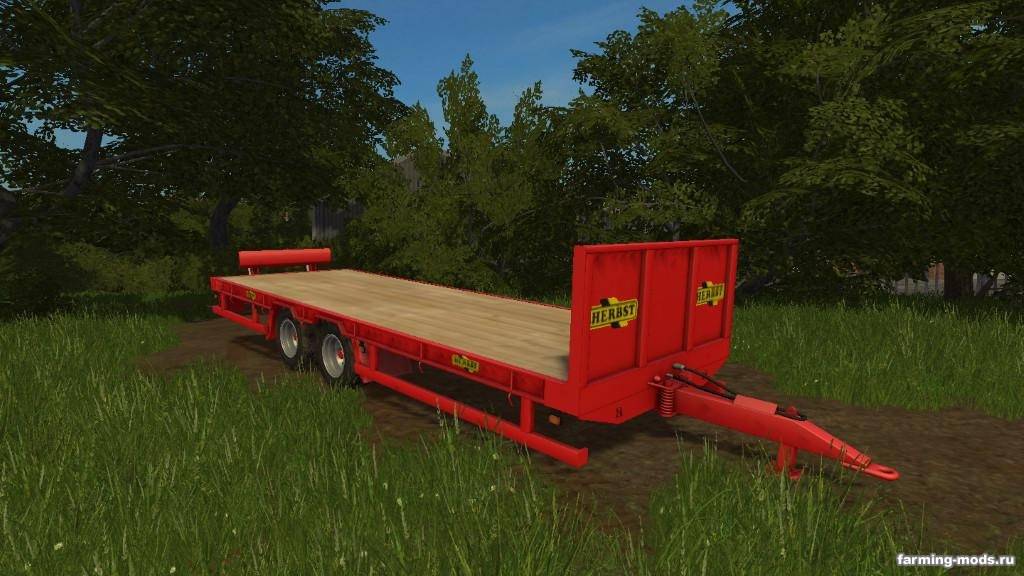 Мод Herbst 24FT Flat Bed Trailer v 1.0 для Farming Simulator 2017