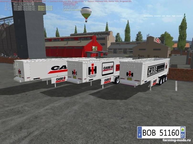 Мод Pack 3 Trailers Case ih BY BOB51160 v 1.2 для Farming Simulator 2017