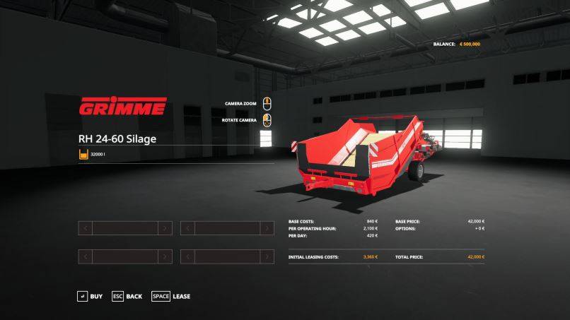 Мод Grimme RH2460 Edit Silage v 1.1 для Farming Simulator 2019