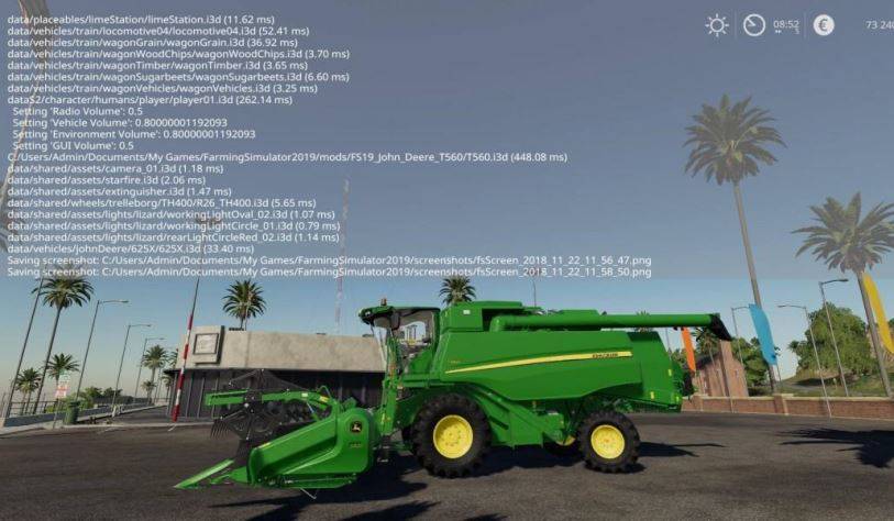 Мод John Deere T560 auto contour v 1.0 для Farming Simulator 2019