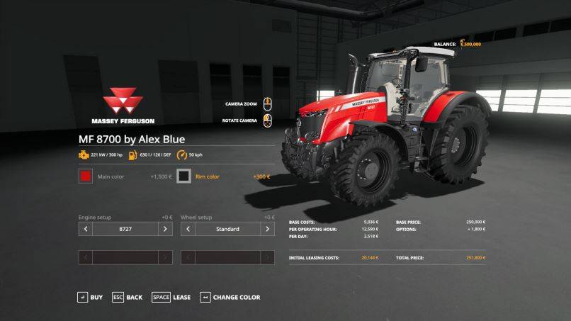 Мод Massey Ferguson 8700 by Alex Blue v 1.0.0.4 для Farming Simulator 2019