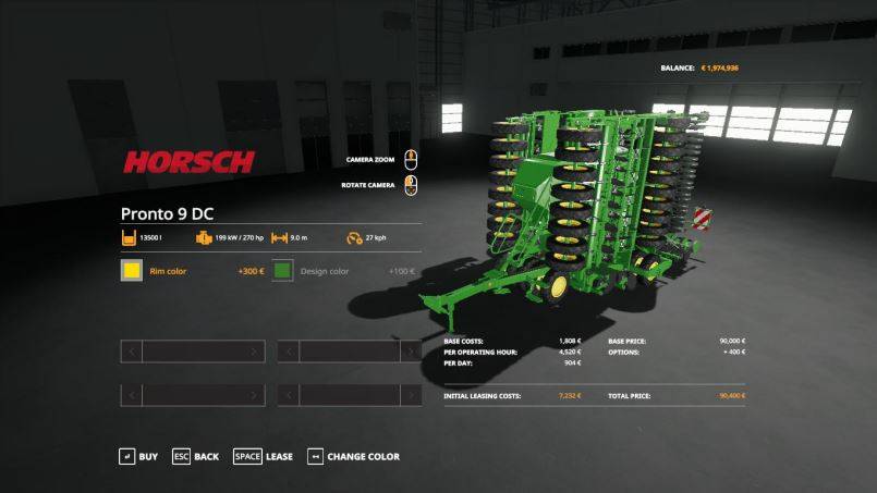 Мод Horsch Pronto 9DC by Stevie v 1.0.0.1 для Farming Simulator 2019