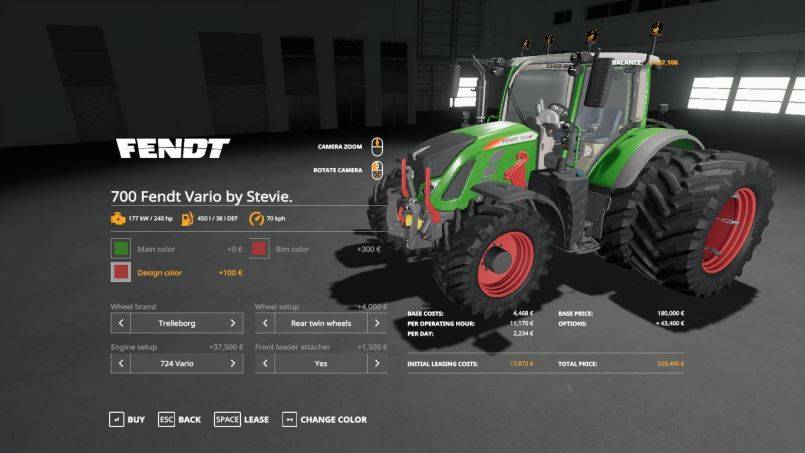 Мод Fendt Vario 700 small update by Stevie v 1.0 для Farming Simulator 2019