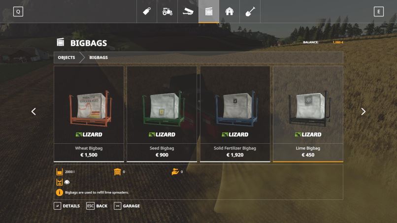 Мод Bigbags and Liquid Pallets v 1.0 для Farming Simulator 2019