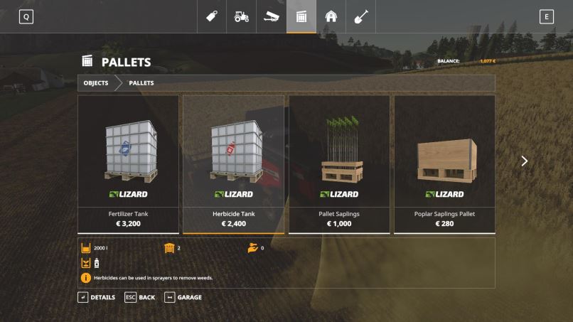 Мод Bigbags and Liquid Pallets v 1.0 для Farming Simulator 2019