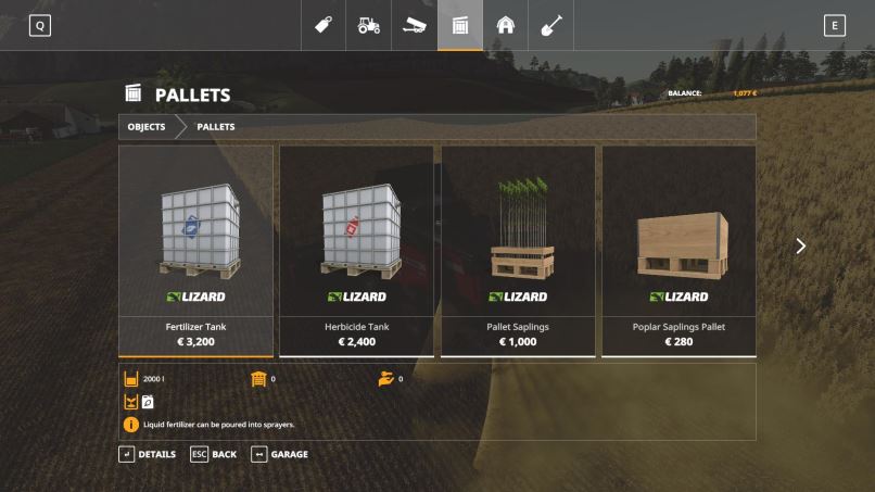 Мод Bigbags and Liquid Pallets v 1.0 для Farming Simulator 2019