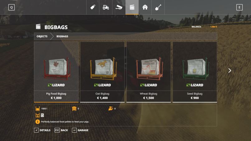 Мод Bigbags and Liquid Pallets v 1.0 для Farming Simulator 2019