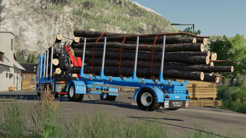 Мод Biobeltz Turntable Timbertrailer TTLT 500 v 1.0 для Farming Simulator 2019