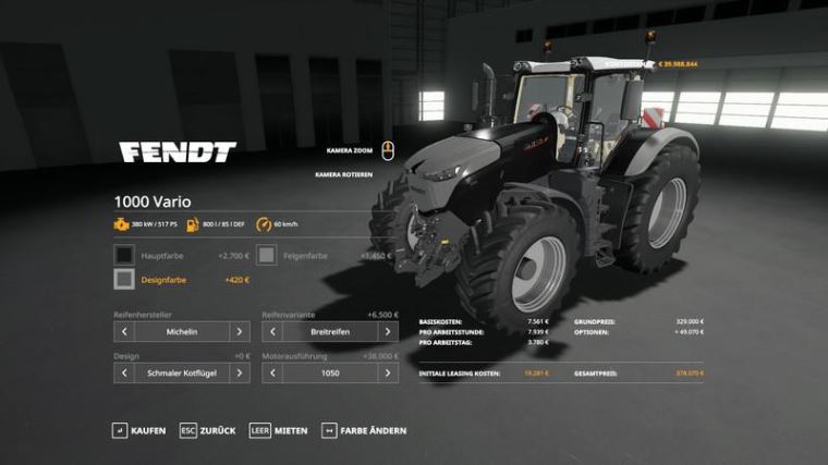 Мод Fendt 1000 Vario v 1.0.0.2 для Farming Simulator 2019