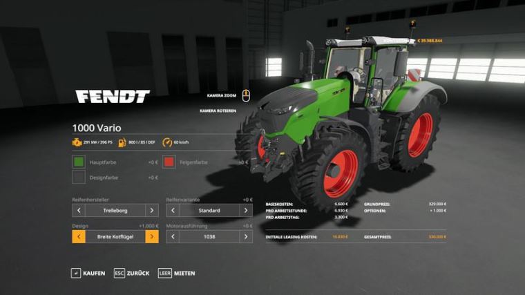 Мод Fendt 1000 Vario v 1.0.0.2 для Farming Simulator 2019