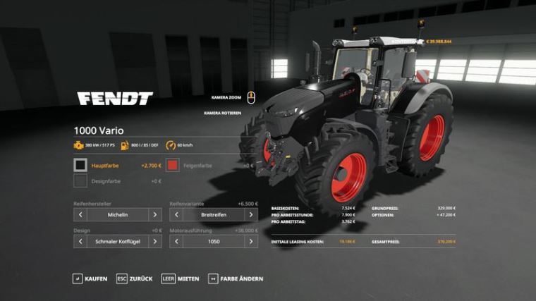 Мод Fendt 1000 Vario v 1.0.0.2 для Farming Simulator 2019